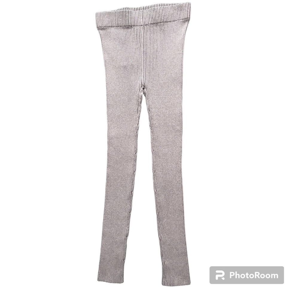 Lunya Leggings Mellow Grey Ribbed Organic Cotton Blend Size Medium Gentl…
